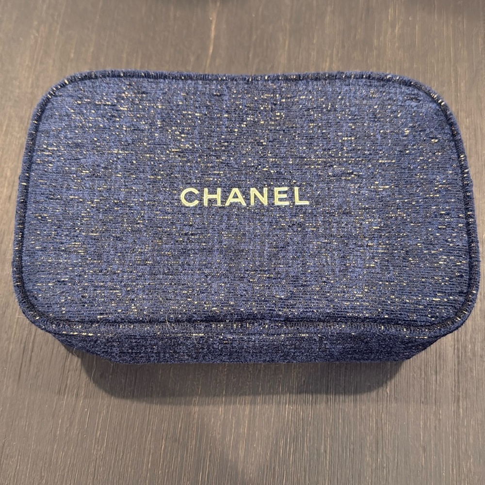 CHANEL Blue Shimmer Cosmetic Pouch